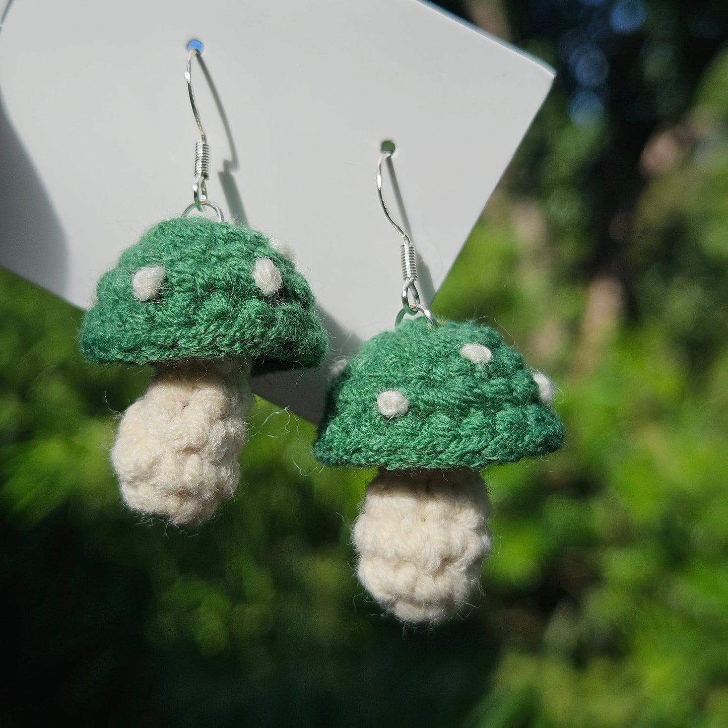 Handmade Crochet Mushroom Earings