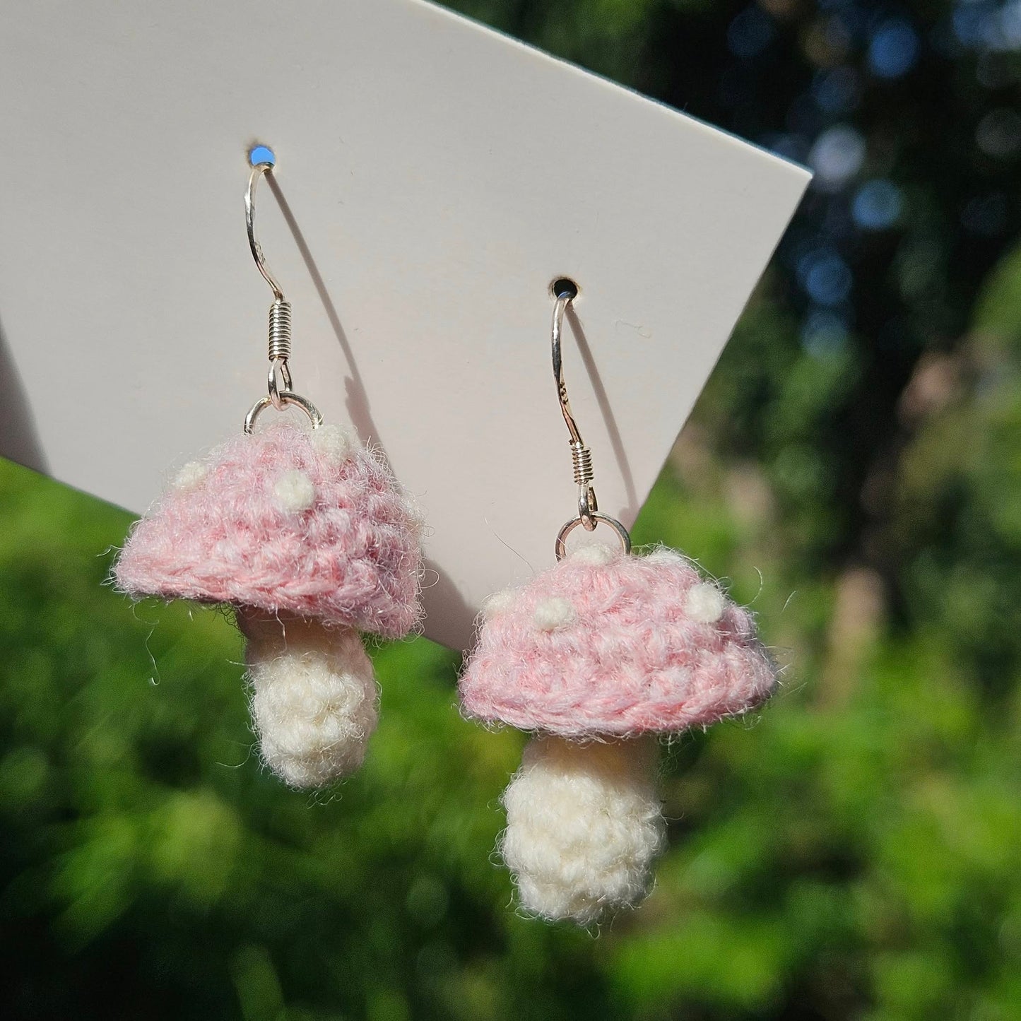 Handmade Crochet Mushroom Earings