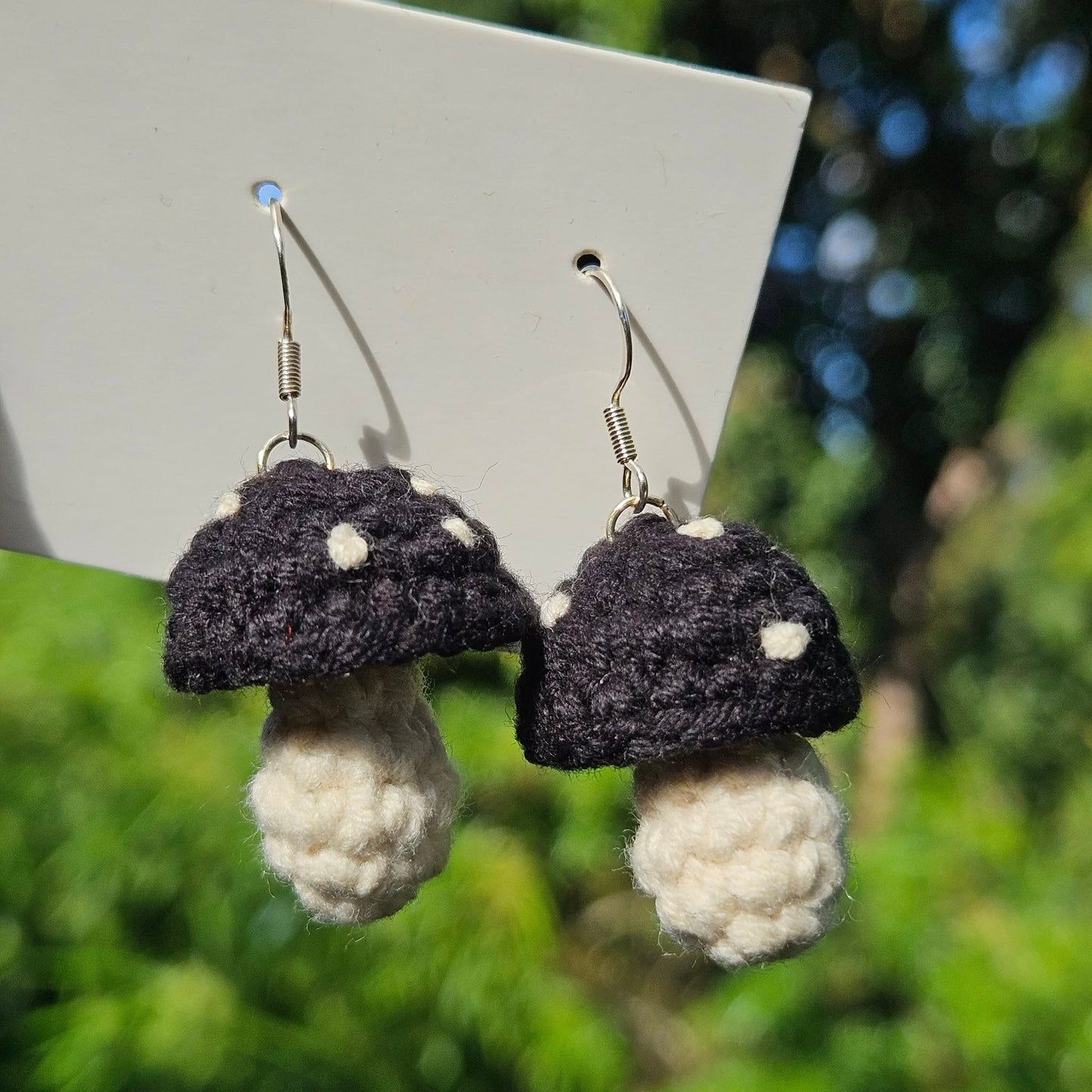 Handmade Crochet Mushroom Earings