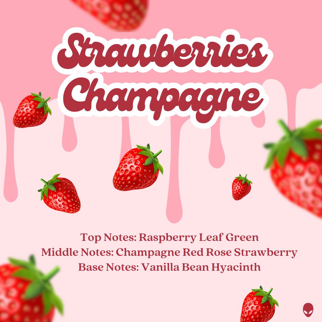 Mushroom Soy Wish Candle - Strawberries Champagne