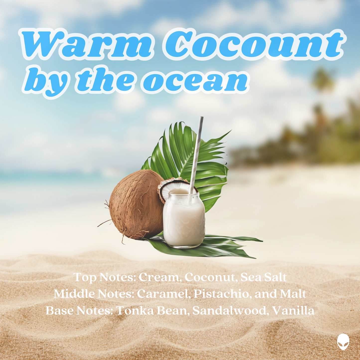 Mushroom Soy Wish Candle - Warm Cocount by the ocean