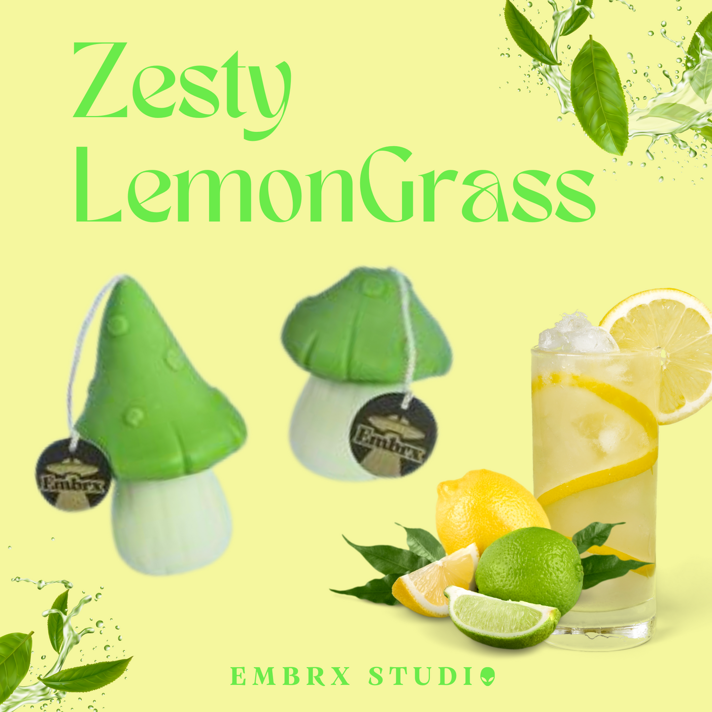 Mushroom Soy Wish Candle - Zesty LemonGrass