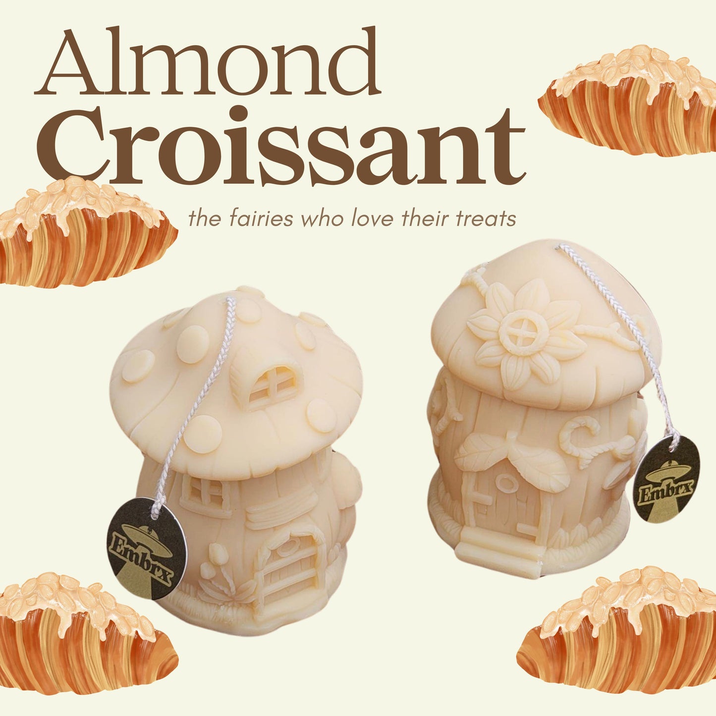 Fairy House Soy Wish Candle - Almond Croissant