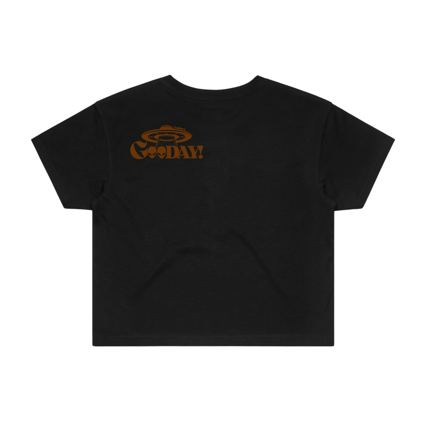 GooDAY! Crop Tee - Dark Brown/Black