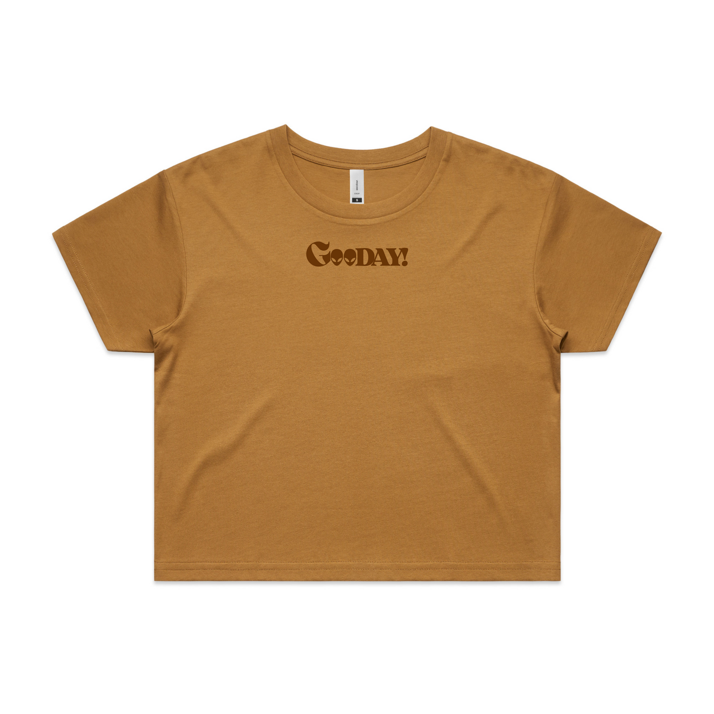 GooDAY! Crop Tee - Nature Brown/Khaki