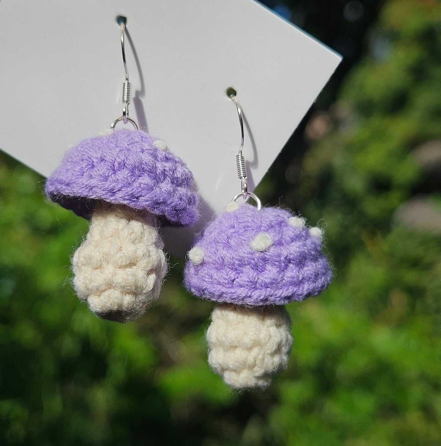 Handmade Crochet Mushroom Earings