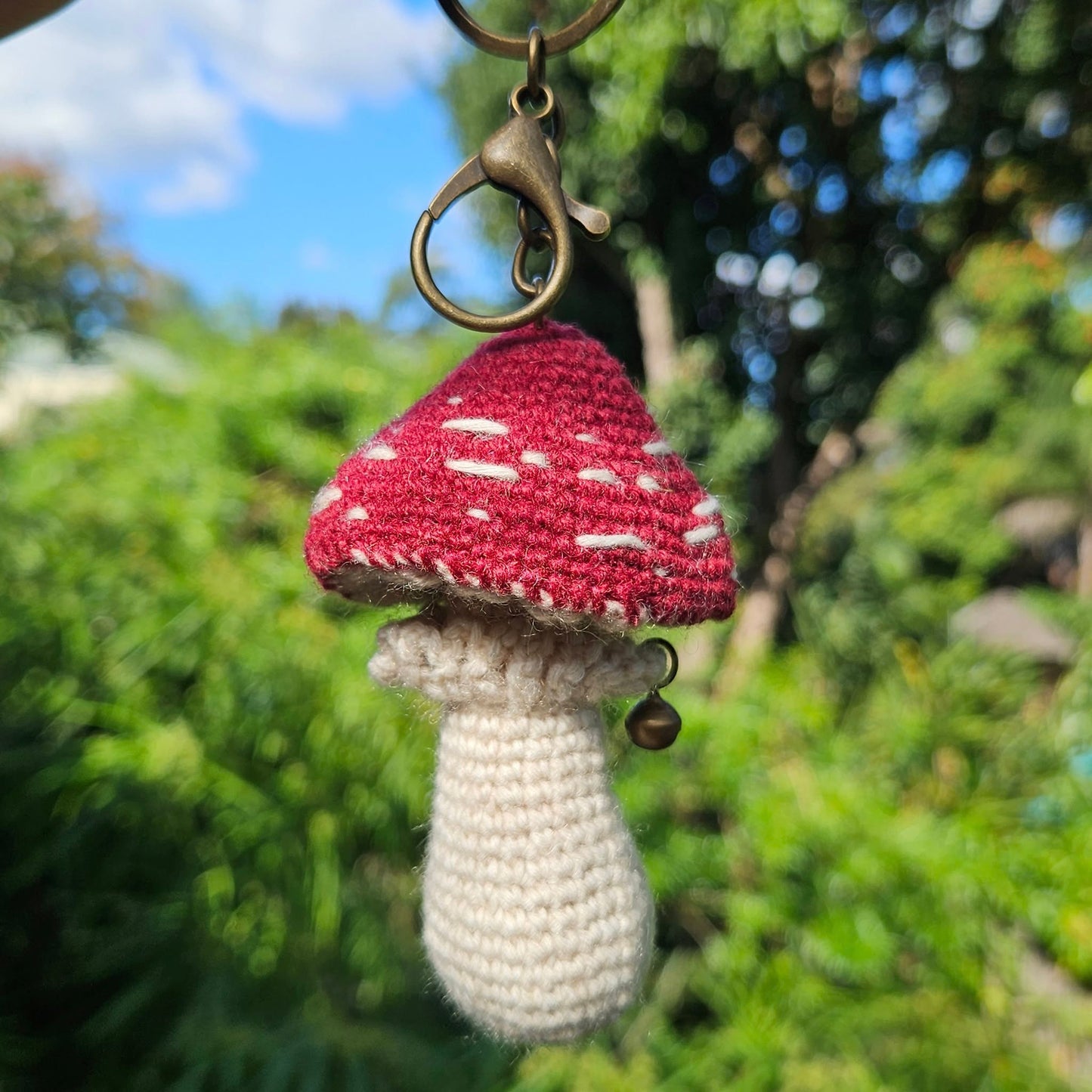 Crochet Mushroom Key Ring