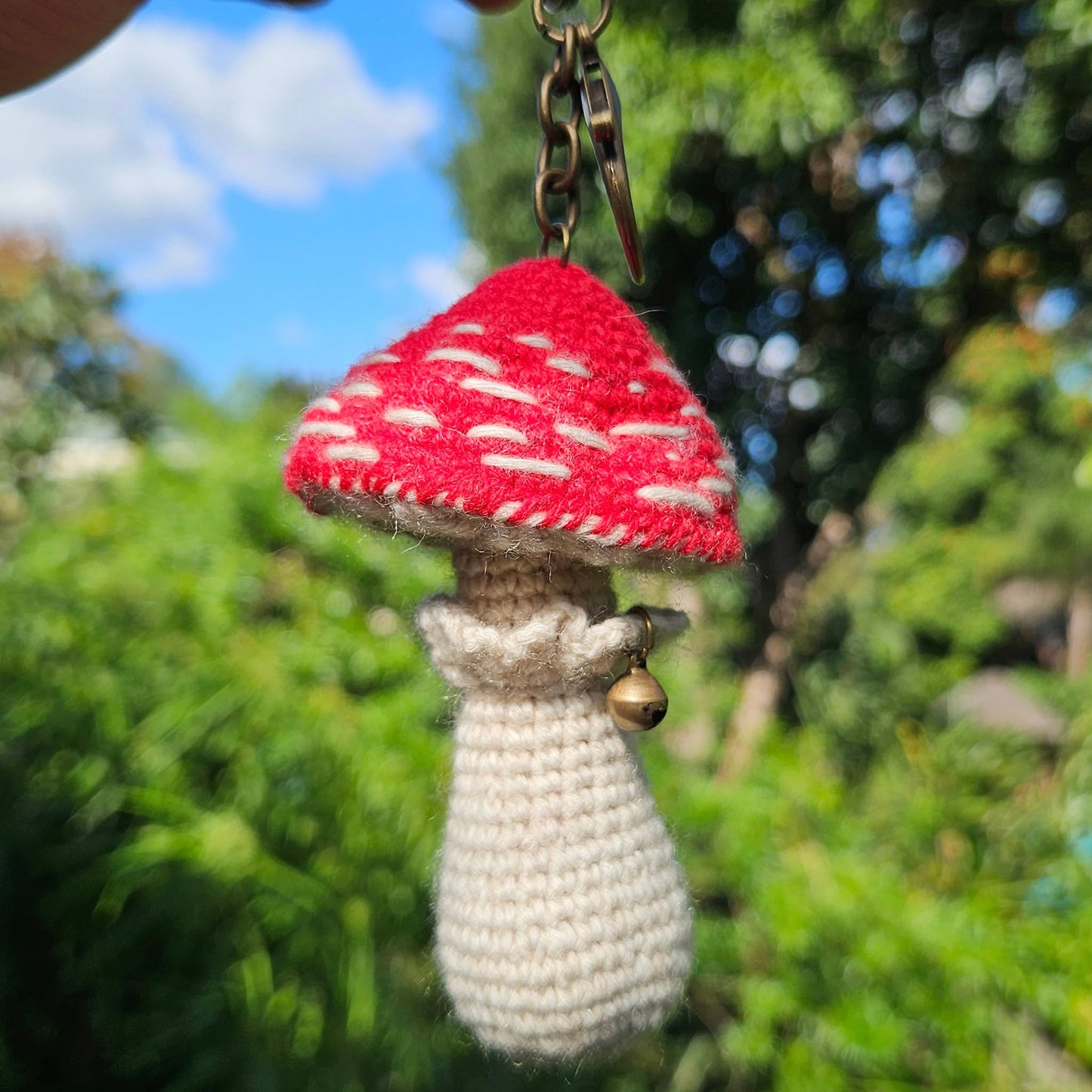 Crochet Mushroom Key Ring