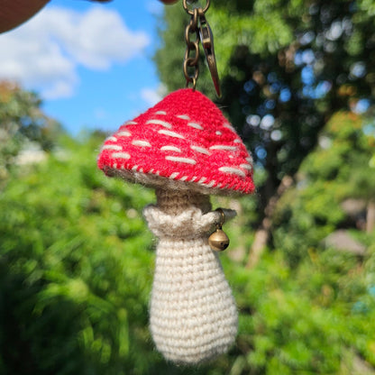 Crochet Mushroom Key Ring