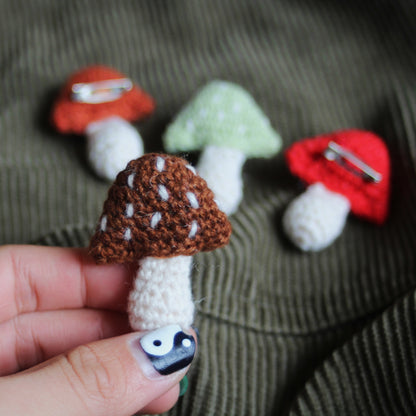 Handmade Mushroom Brooch
