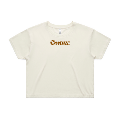 GooDAY! Crop Tee - Nature Brown