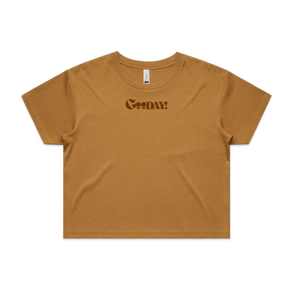 GooDAY! Crop Tee - Nature Brown/Khaki