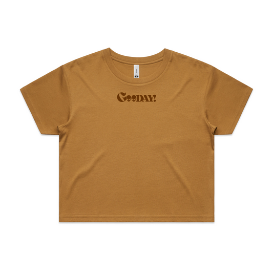 GooDAY! Crop Tee - Nature Brown/Khaki