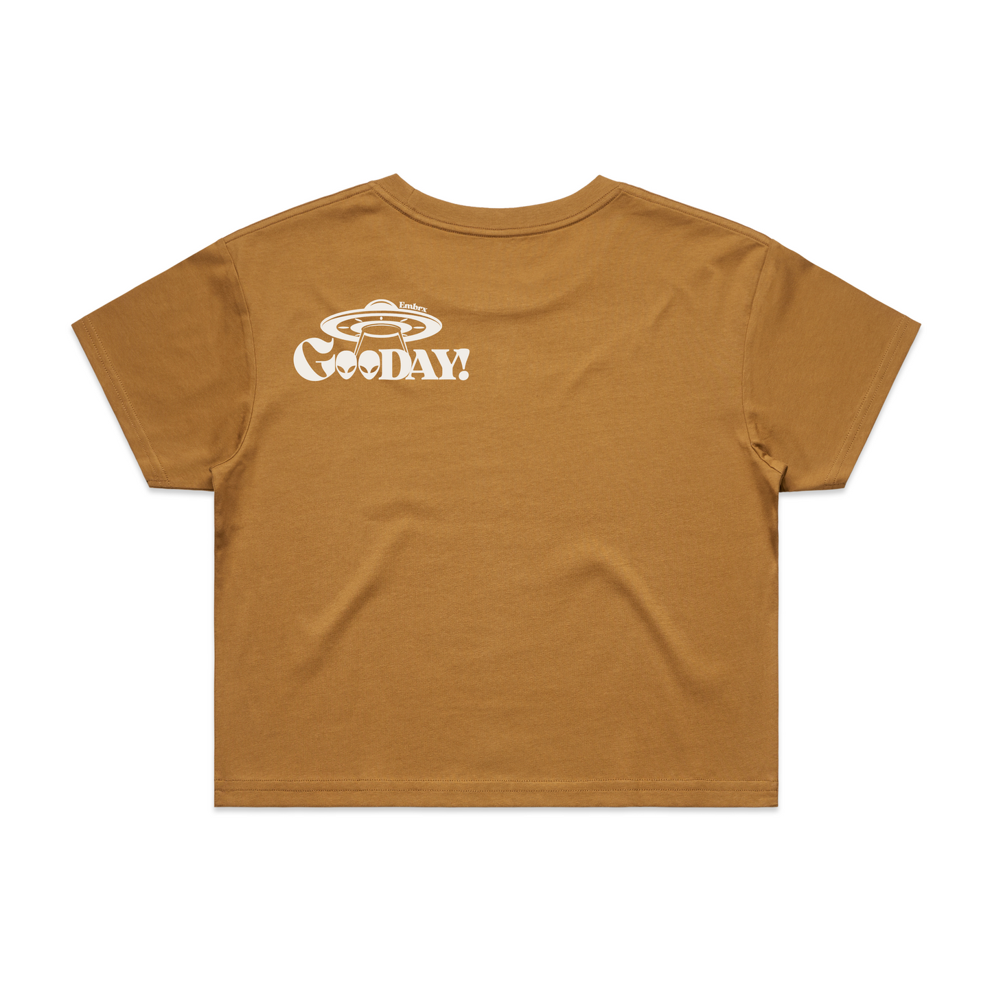 GooDAY! Crop Tee - White/Khaki